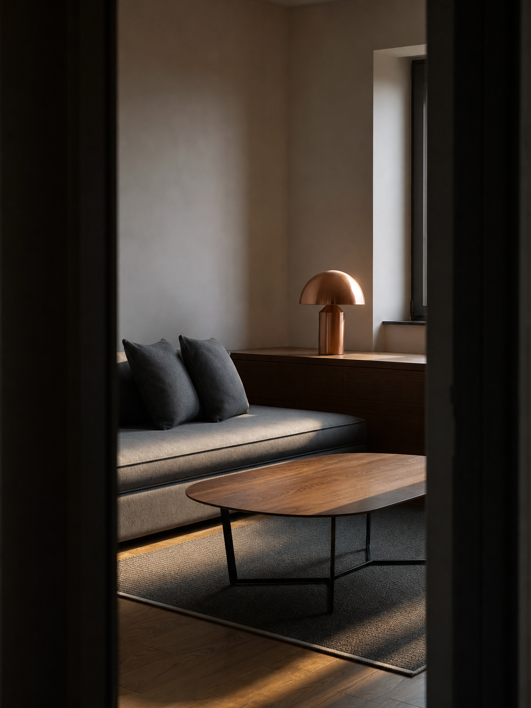 Interno ordinato e pronto per una sessione fotografica